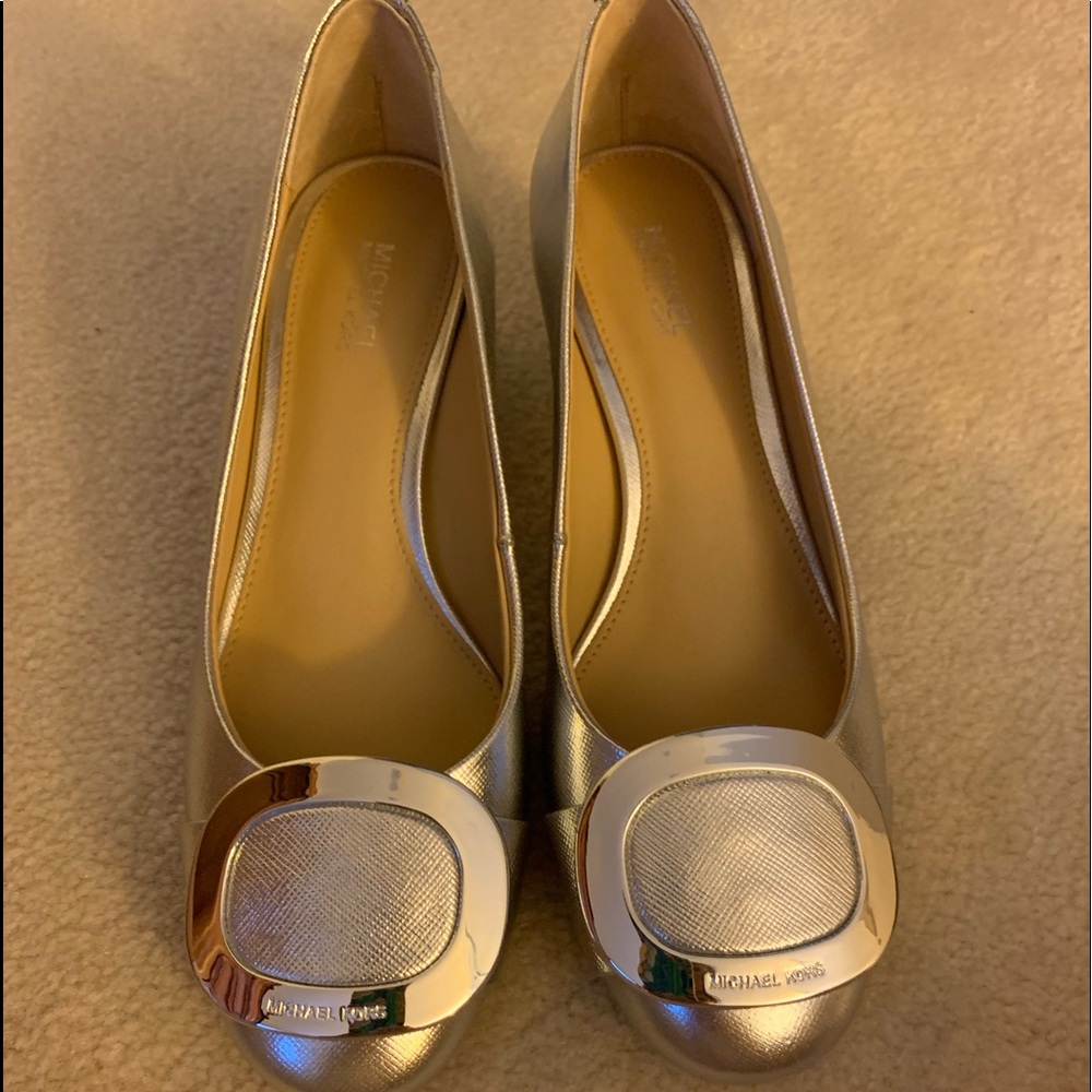 Brand NWOT silver Michael Kors shoes